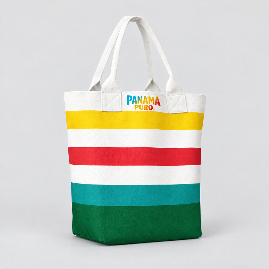 Bolso de mano Panama Puro Heritage a rayas — Panamá Raya Brillante